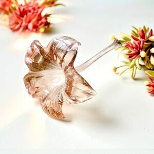 Pink Clear Glass Flower